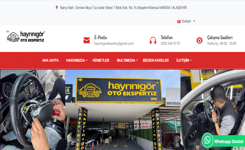 ALAŞEHİR HAYRINIGÖR OTO EKSPERTİZ İNTERNET SAYFASI TESLİM EDİLDİ