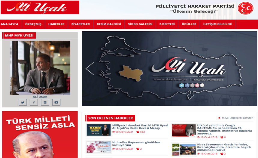 MHP MYK ÜYESİ ALİ UÇAK'IN İNTERNET SİTE